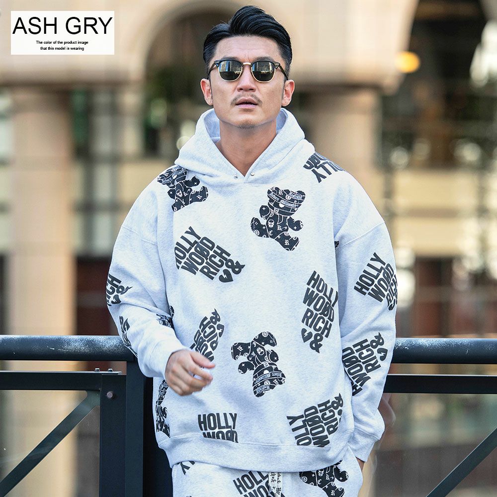 Hollywood rich.&【ハリウッドリッチドットアンド】裏起毛総柄PO長袖