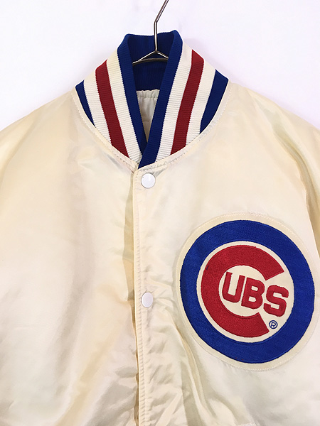 古着 80s USA製 STARTER MLB Chicago Cubs カブス 光沢 サテン