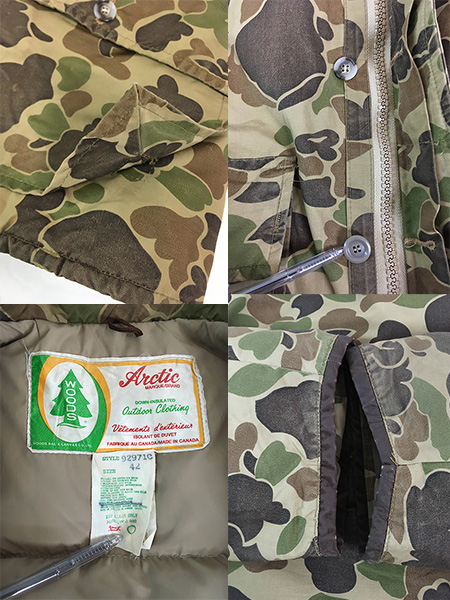 古着 70s Canada製 Woods 貴重!! ダックハンター カモ 迷彩 60/40