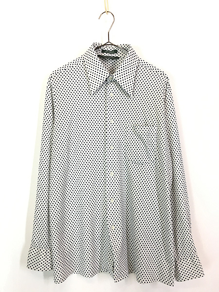 古着 80s VAN HEUSEN 水玉 ドット 総柄 オールド ボックス