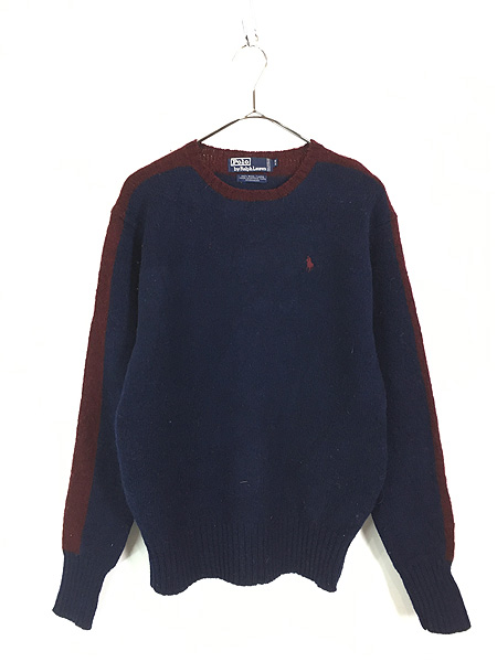 最終売り尽し】古着 90s Polo Ralph Lauren ネイビー×ワインレッド