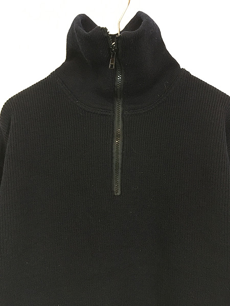 古着 90s France製 SAINT JAMES リブ編み ヘビー ウール ニット ハーフ