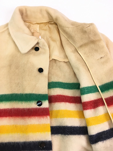 古着 60-70s Canada製 Hudson's Bay マルチ ボーダー ウール