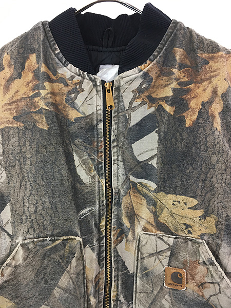 古着 90s Carhartt リアルツリー カモ 迷彩 ダック 首リブ パデット