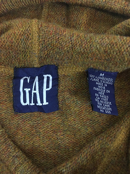 古着 90s GAP 無地 ソリッド ラム ウール ニット パーカー セーター M