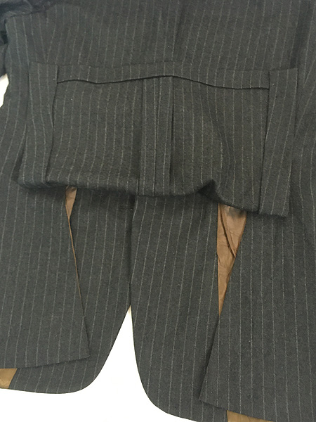 古着 80s USA製 Christian Dior ダーク ストライプ ウール テーラード