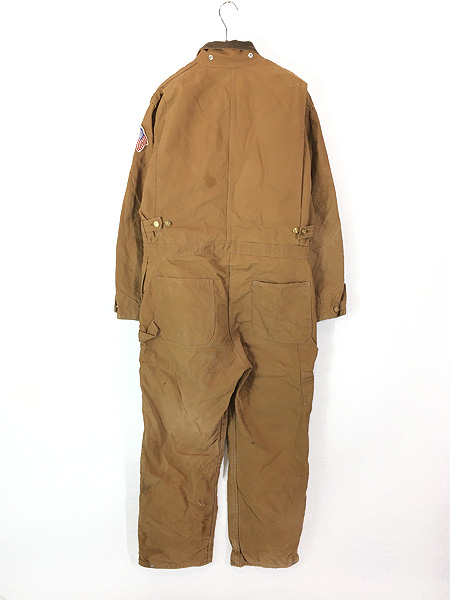 古着 70s USA製 Carhartt ブラウン ダック パデット オールインワン