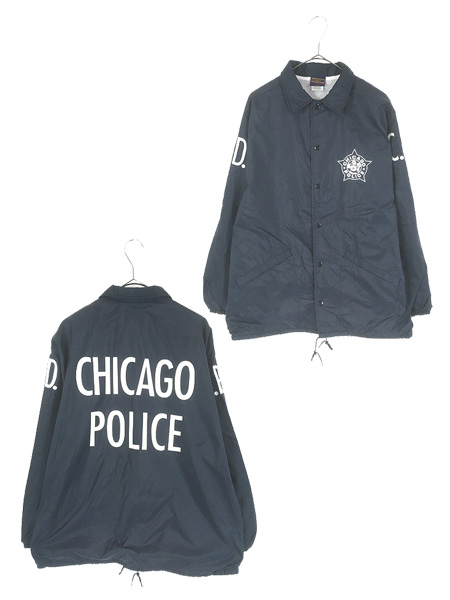 古着 90s USA製 C.P.D CHICAGO POLICE ロゴ ナイロン コーチ