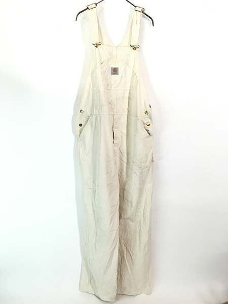 古着 00s USA製 Carhartt 山ポケ ホワイト デニム ワーク