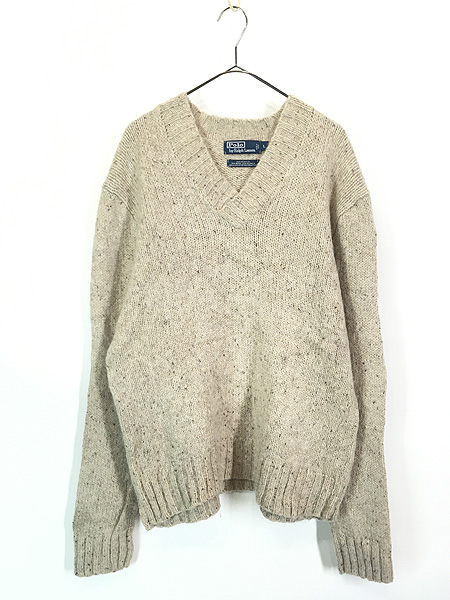 古着 Polo Ralph Lauren レザー エルボーパッチ ミックス アルパカ