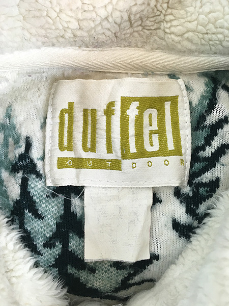 古着 90s duffel 森林 ツリー フリース ベスト L位 古着【10off