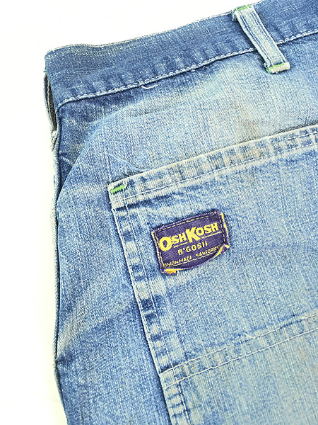 古着 60s USA製 Oshkosh B'gosh 縦落ち インディゴ デニム ワーク