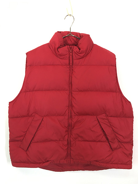 古着 90s LANDS' END 軽量 ナイロン シェル グース ダウン ベスト 収納
