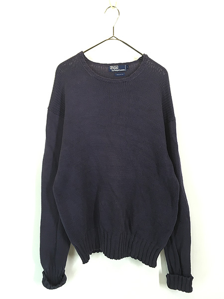 古着 90s Polo Ralph Lauren ポニーなし ソリッド コットン ニット