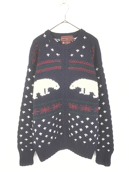 古着 70s Arrow Snoopy スヌーピー スキー アクリル ニット セーター M