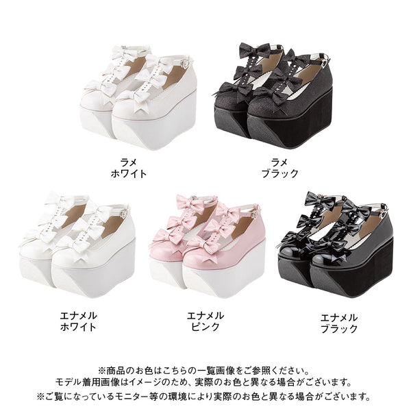 2buy20%OFFクーポン対象】厚底トリプルリボンシューズ – レディース