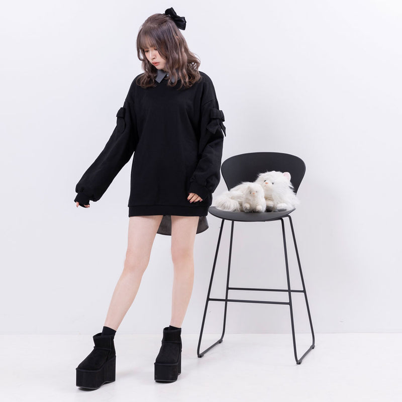 ショルダーリボンスウェットワンピース – レディースファッション通販