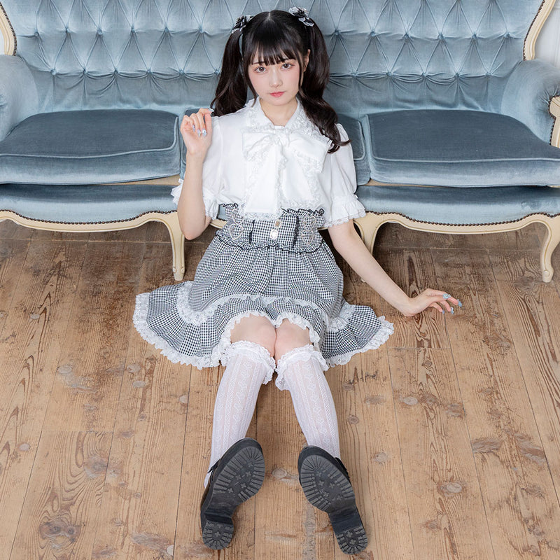 レースフリルたっぷり上品ボウタイリボンブラウス – レディース