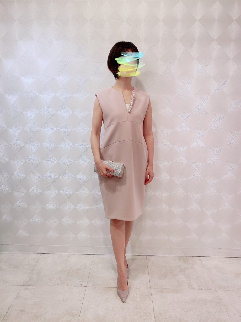 YOKO CHAN ヨーコチャン ピンク首元パールドレス | 結婚式・パーティー