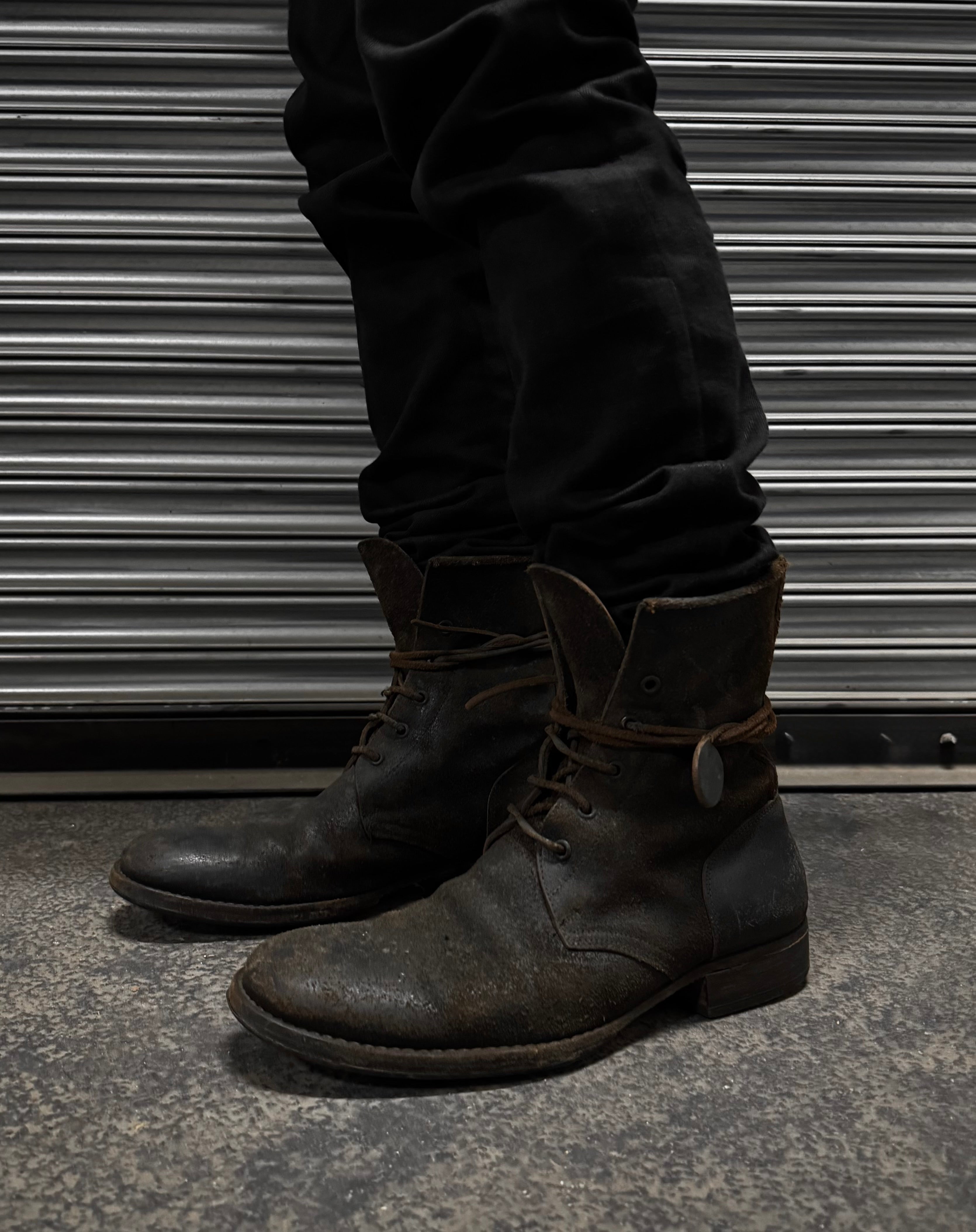Carpe Diem Early 00s Distressed Horse Leather 'S23M' Lace-up Boots