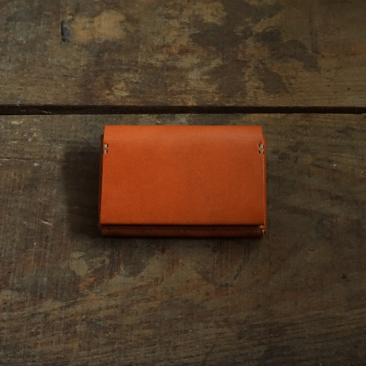 lore + needles 名刺 / カード入れ 25 牛革柿渋染(名刺 / カード入れ