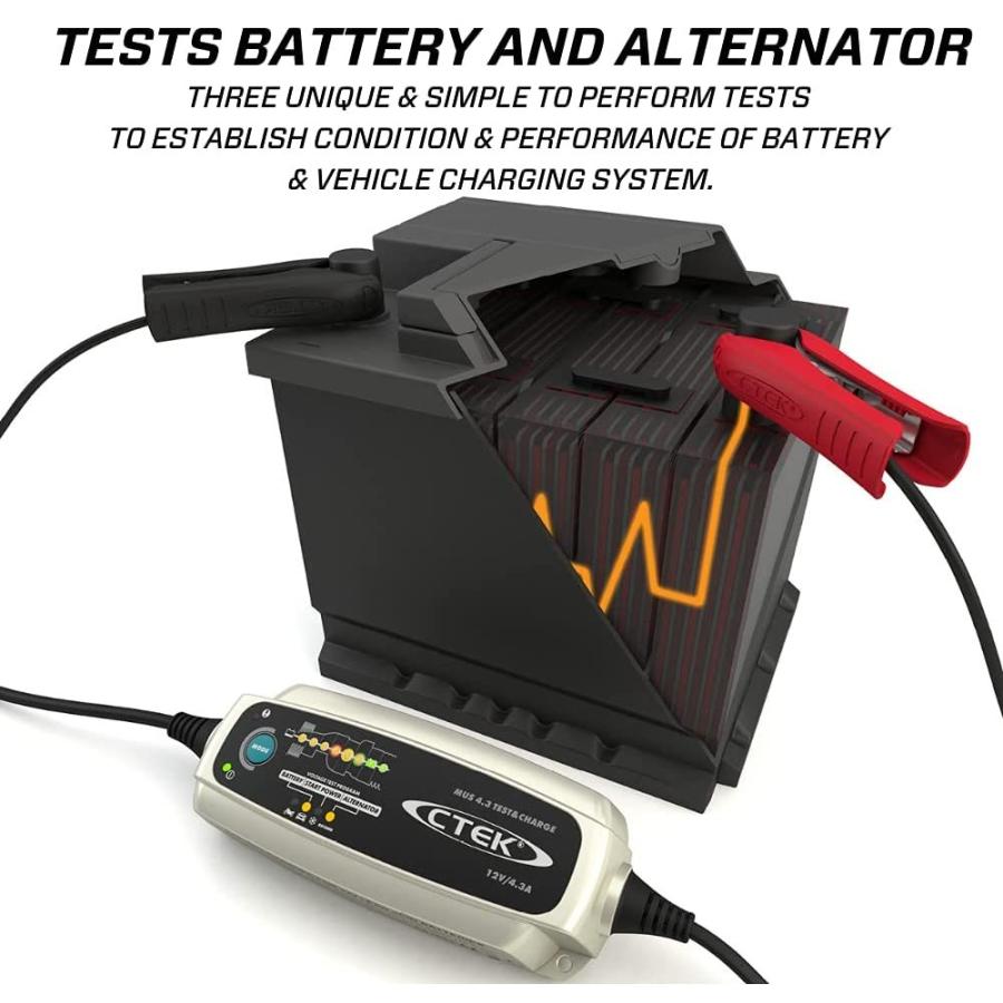 あすつく CTEK MUS4.3 TEST＆CHARGE シーテック 12V バッテリー充電器