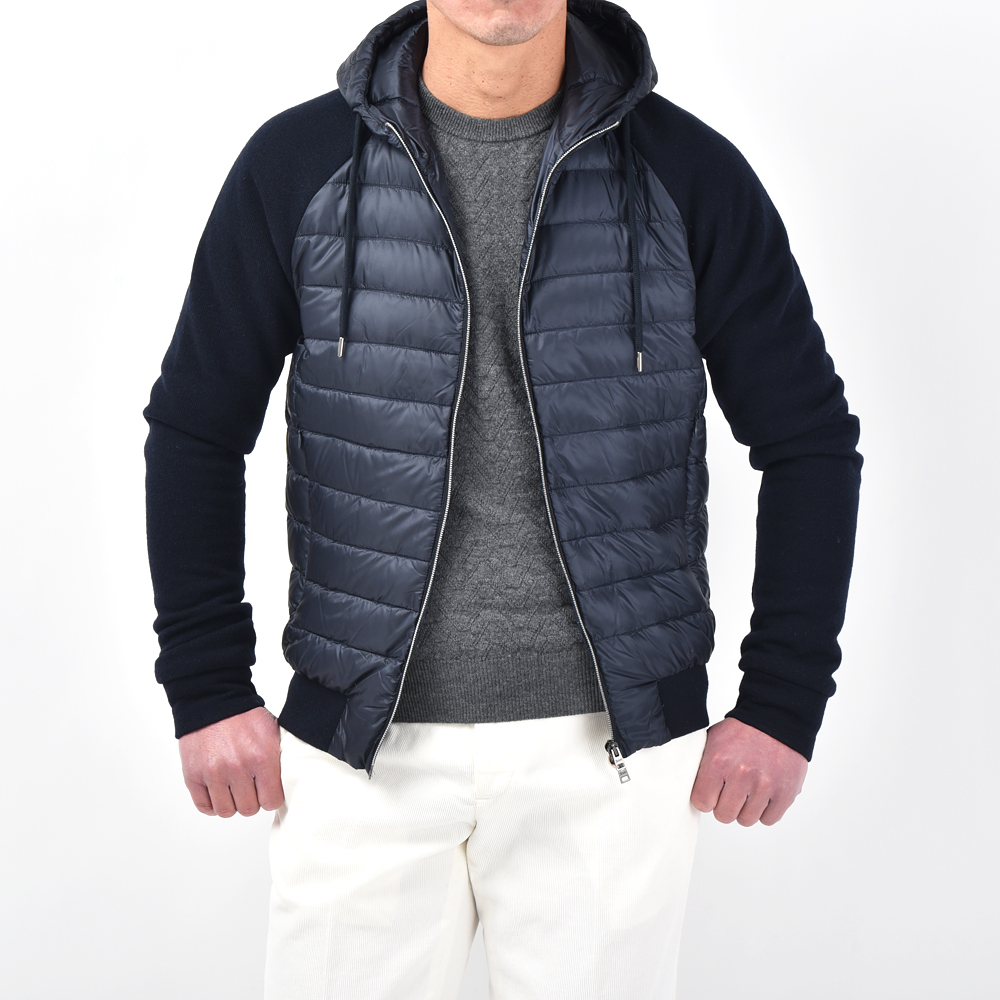 新作ハイブリッドダウン！！HERNO RESORT ライトダウン×ニット