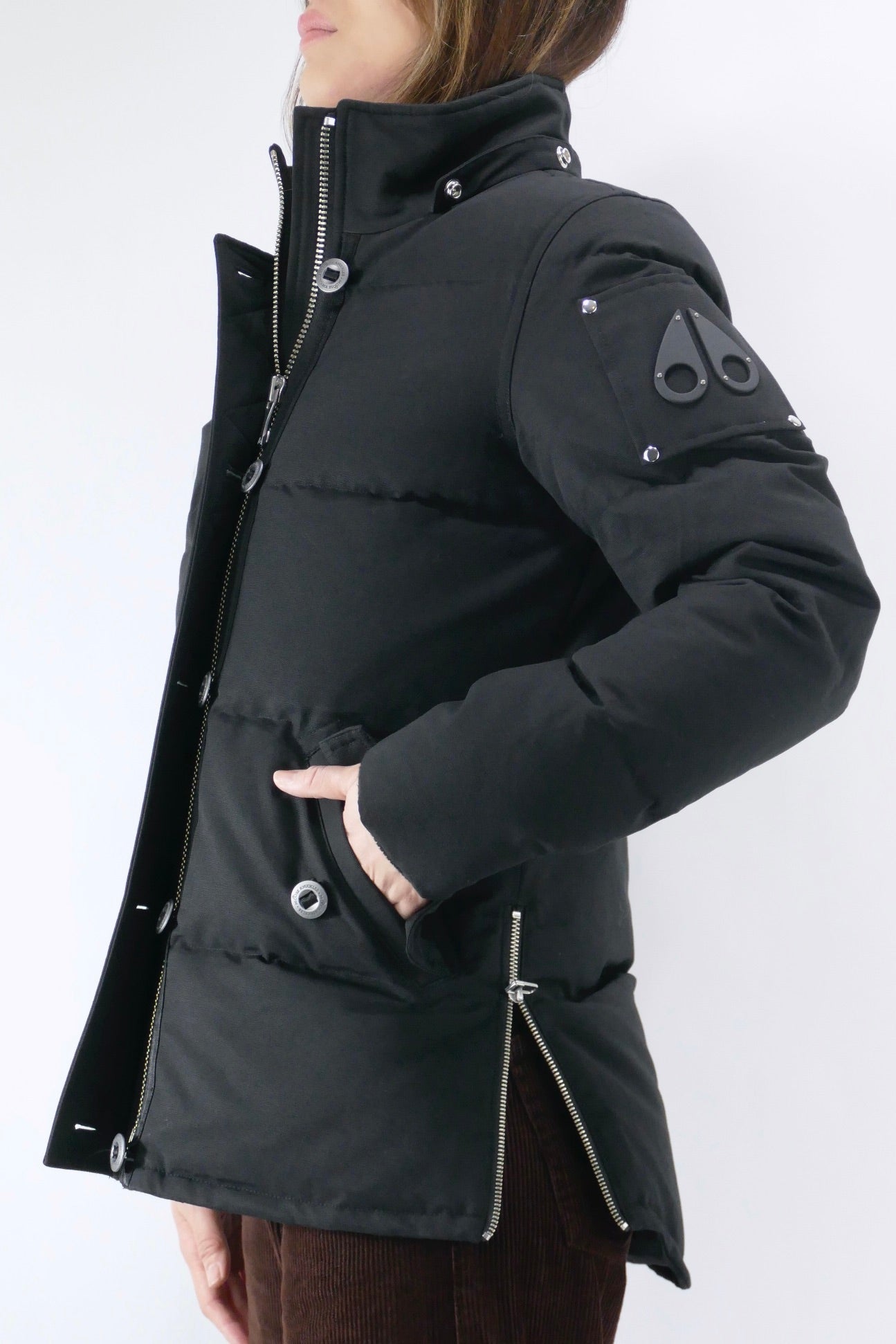 Moose Knuckles Womens Down Jacket 3Q Shearling - Black/Black - Due