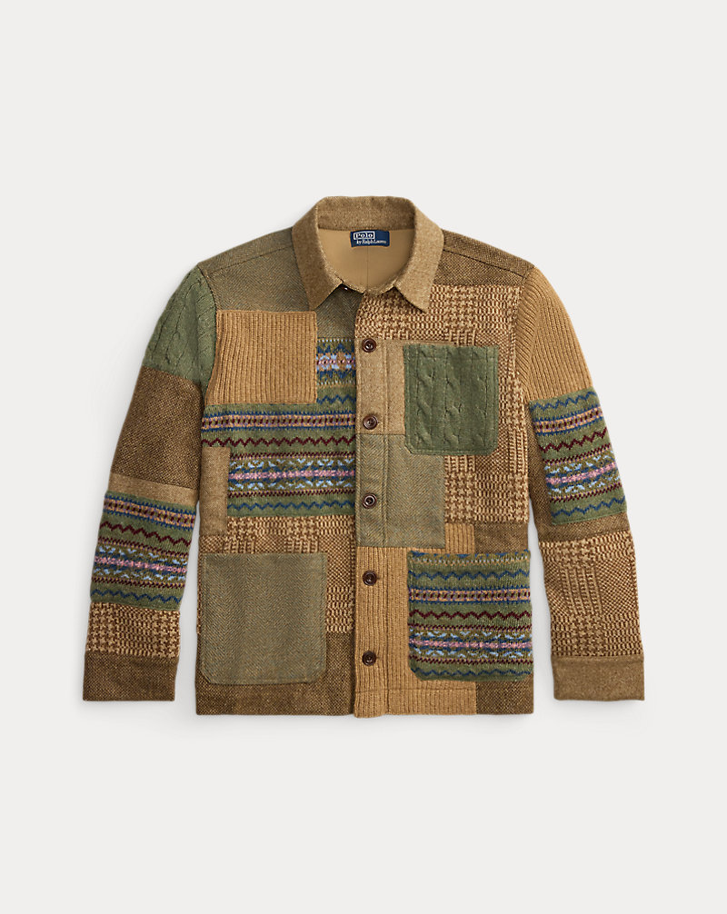 ポロラルフローレン コットン レザー エルボーパッチ パッチワーク