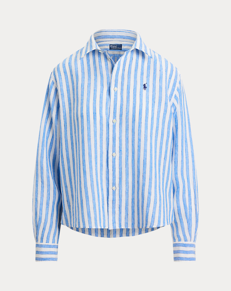 ワイド クロップド ギンガム リネン シャツ | ラルフ ローレン公式