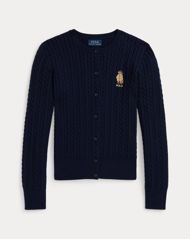 Polo Bear Cotton Full-Zip Sweater