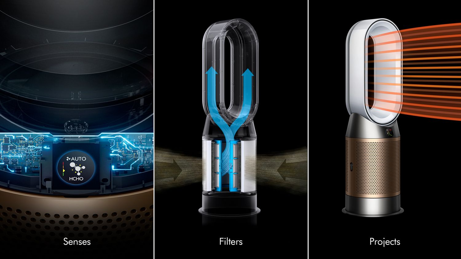 Purifier Hot+ Cool HP2 De-NOx​ (White/Gold) | Dyson