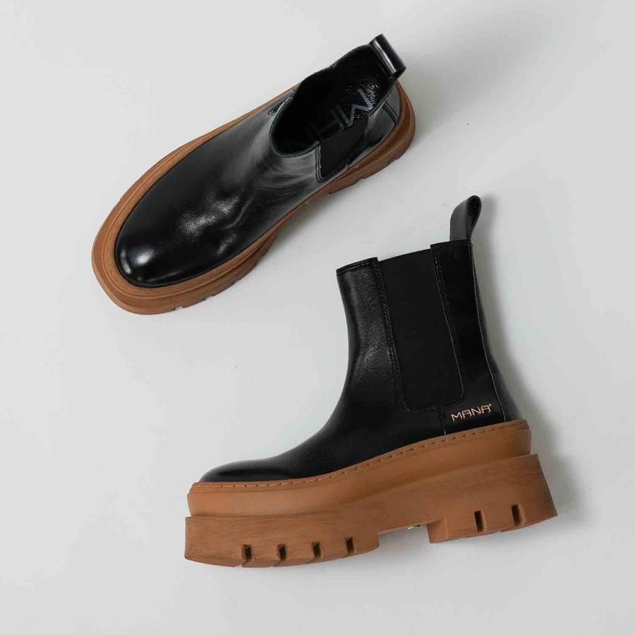 送料無料】MANA マナ ブーツ サイドゴア チャンキーソール 靴 547084