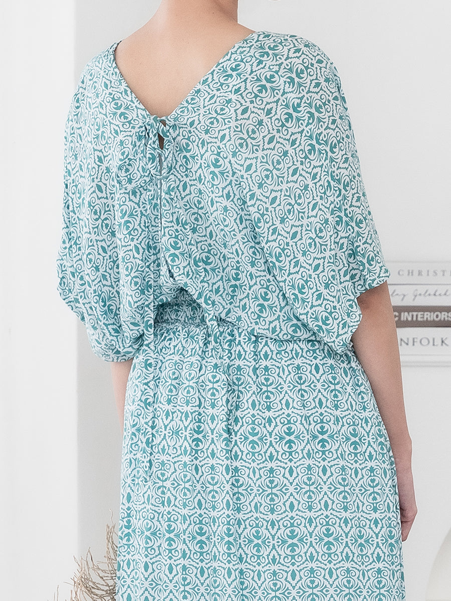 LAUT BLUE(ラウトブルー)サントリーニパゴスマキシワンピース