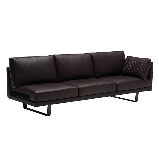 domani】 Excel-Life 左肘3人掛ソファロング 幅235cm ZSB969 ダーク