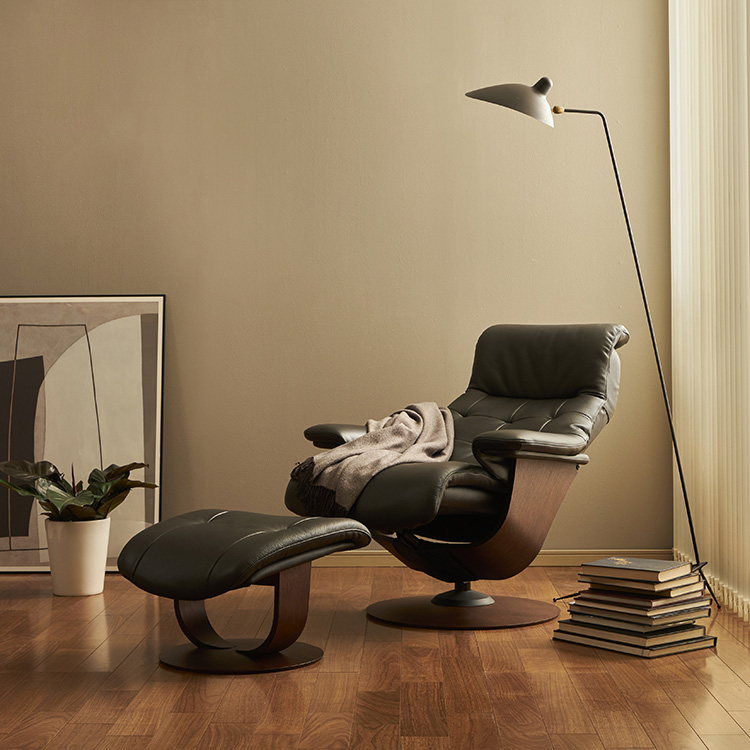 ザ・ファースト RU7200（M）オットマンセット ブラック モカブラウン