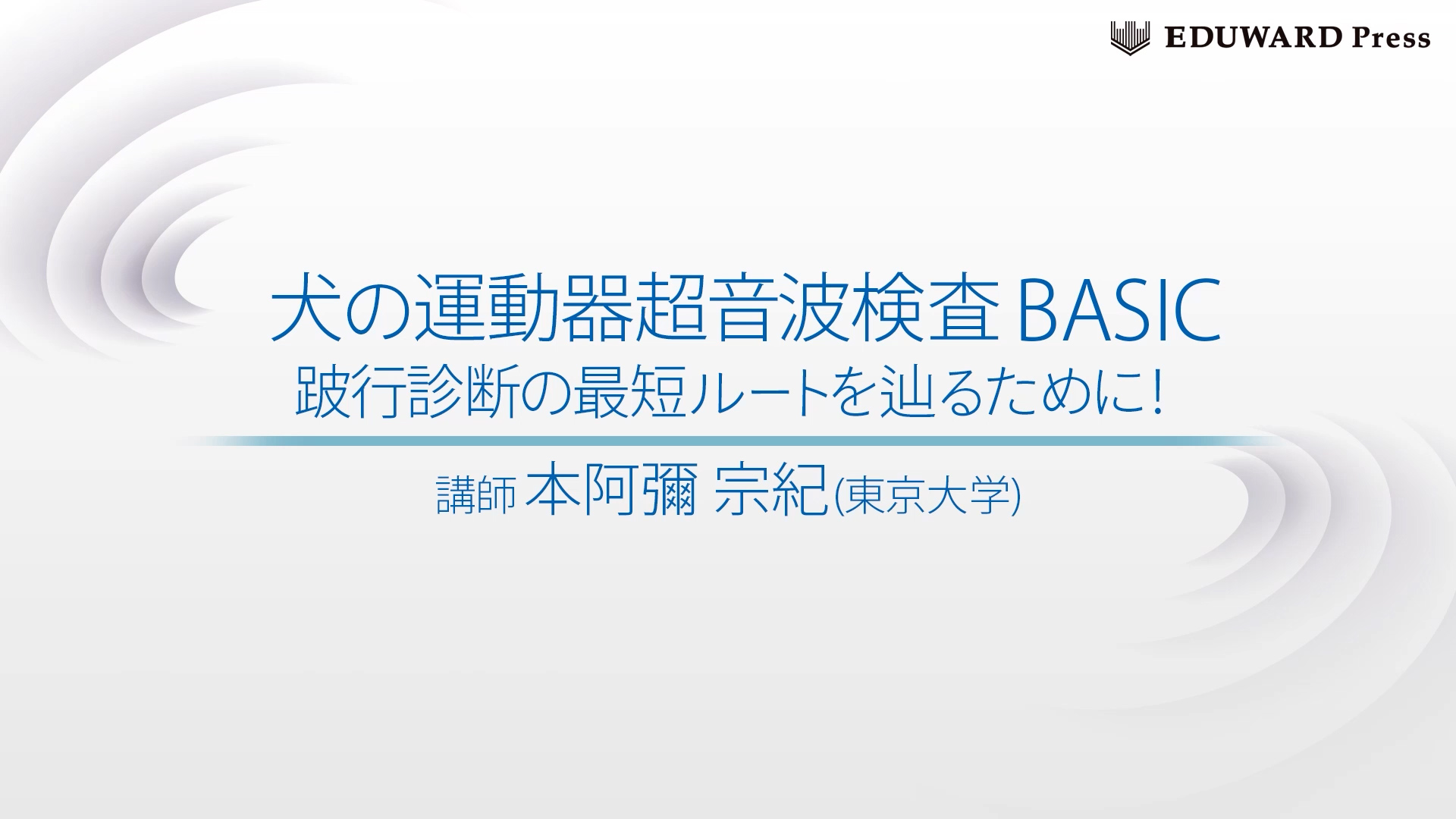 犬の運動器超音波検査 BASIC -跛行診断の最短ルー｜ETV Store