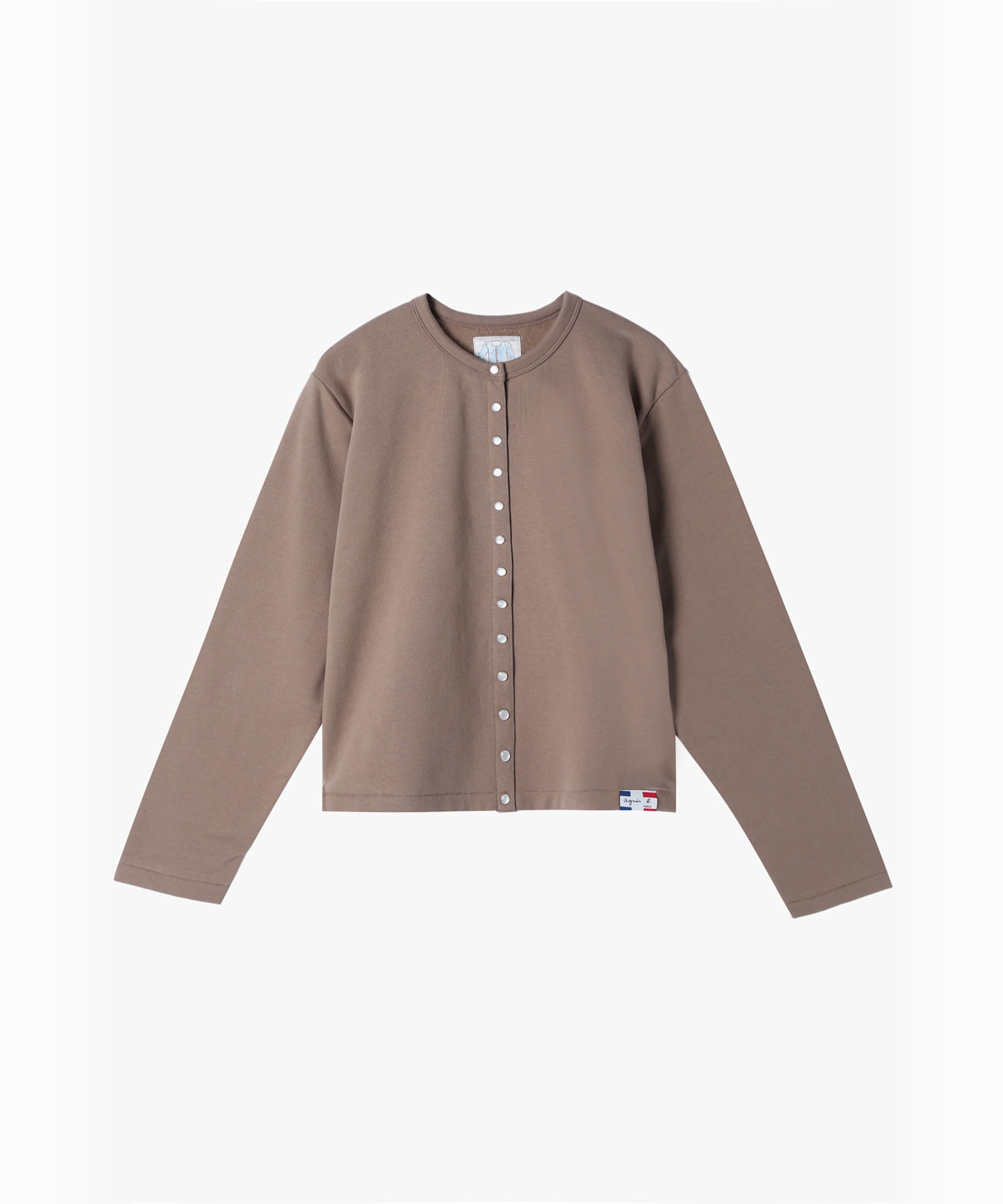 オーガニックコットン メルトン 長袖 カーディガンプレッション 