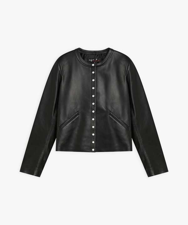 ラムレザー 長袖 ジャケット 