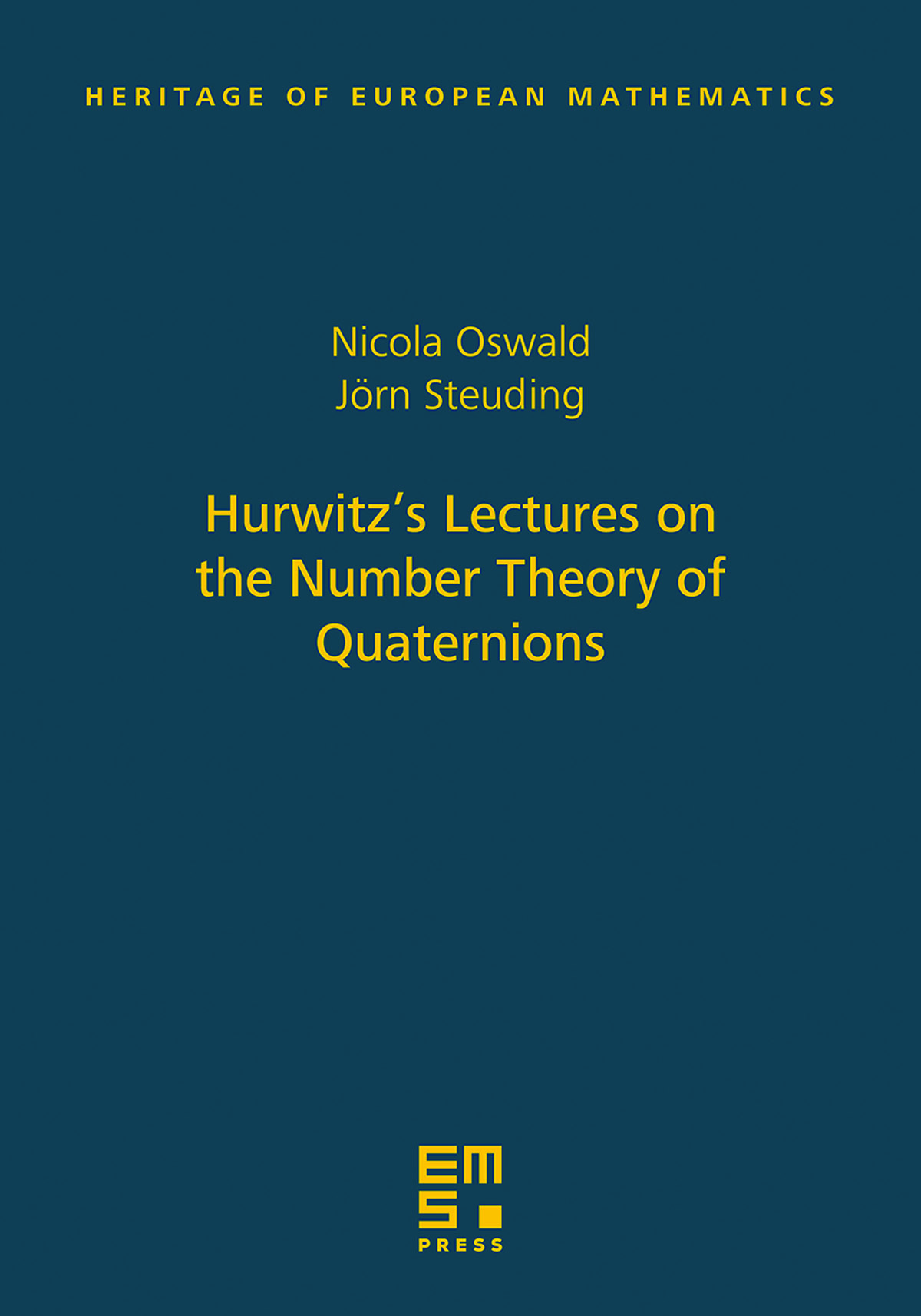 Hurwitz's Lectures on the Number Theory of Quaternions