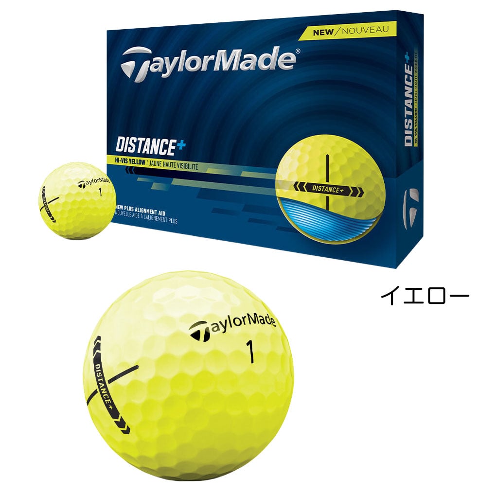 テーラーメイド 2025 ディスタンス+ ゴルフボール 1ダース 全12球 2