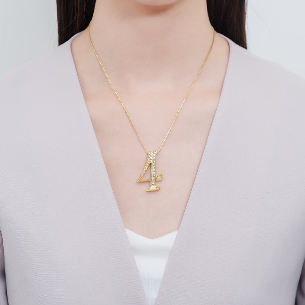 新品] ユキザキ ノンブル ナンバーペンダントトップ【4】Lサイズ【正規