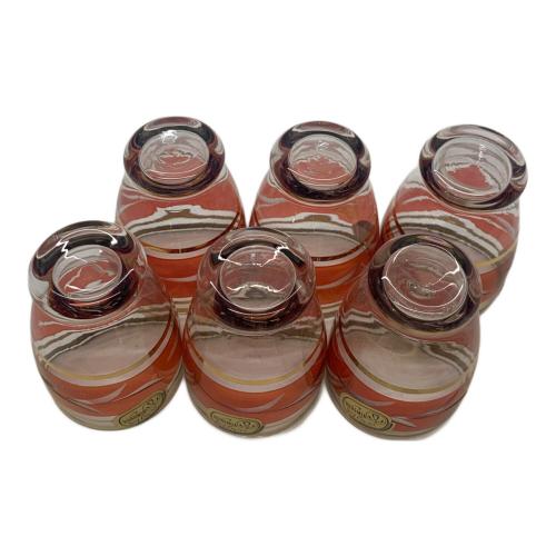 美品ボヘミアングラス デキャンタ ワイングラス6個 レッド 金彩 【仁