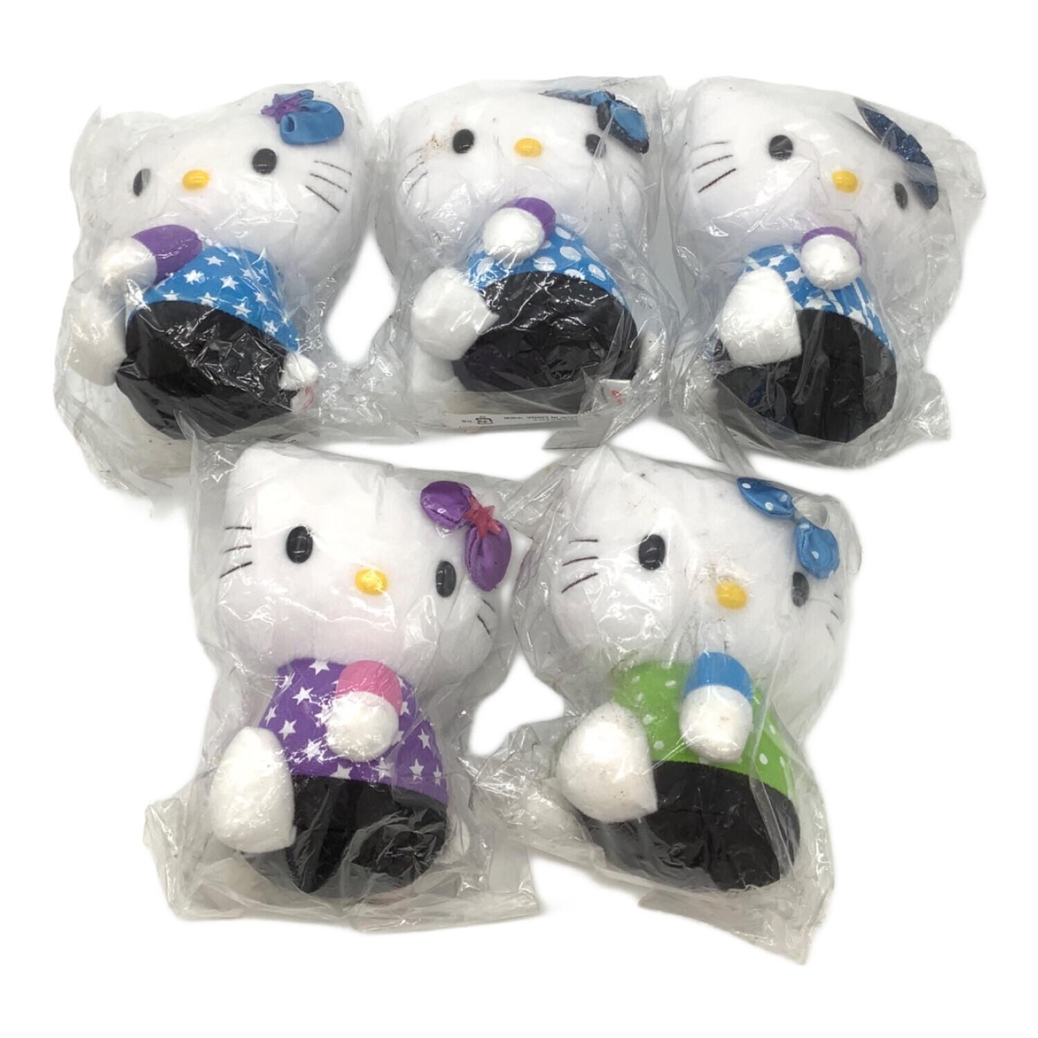 ハローキティー レトロ ハローキティ 総柄ぬいぐるみ5Pセット