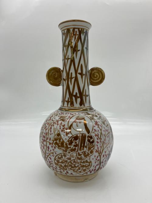 加藤卓男 ラスター彩胡姫文双耳花入 ペルシャ陶芸技法｜トレファクONLINE