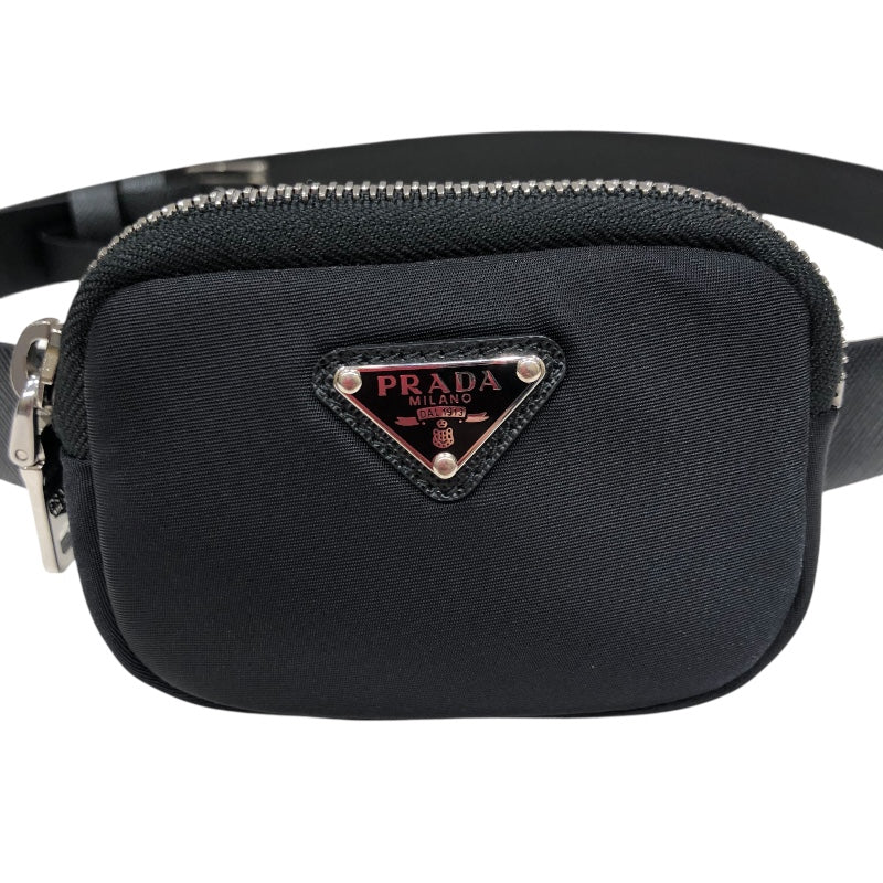 プラダ PRADA サフィアーノポーチ付きベルト34/85 1CM237 ブラック