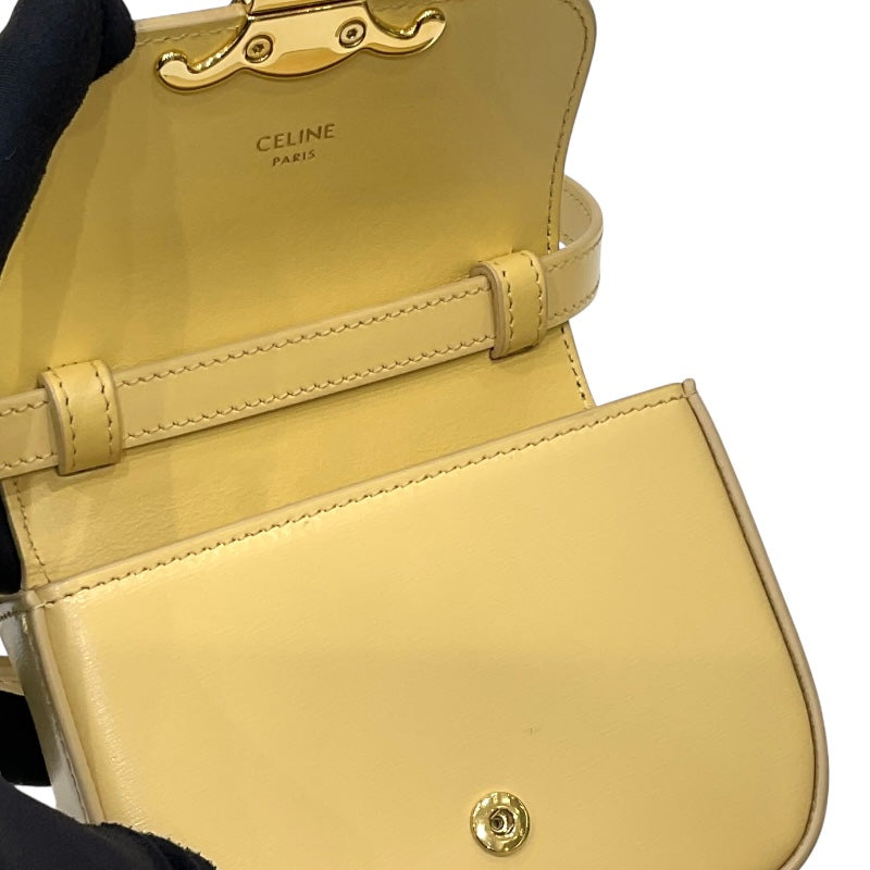 セリーヌ CELINE ミニ クロード 10I513 イエロー スムースカーフレザー