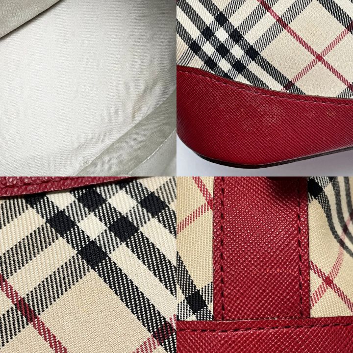 BURBERRY バーバリー ノバチェック レッド ワンショルダーバッグ