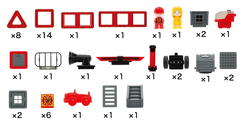 マグ・フォーマー ファイヤーレスキューセット（50ピース/あそび方冊子