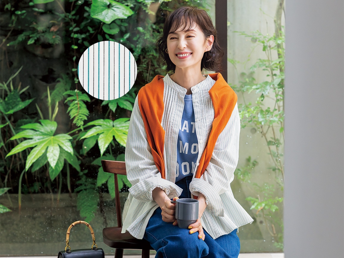 ピンタック比翼バンドカラーシャツ(02_M 20_オフホワイト